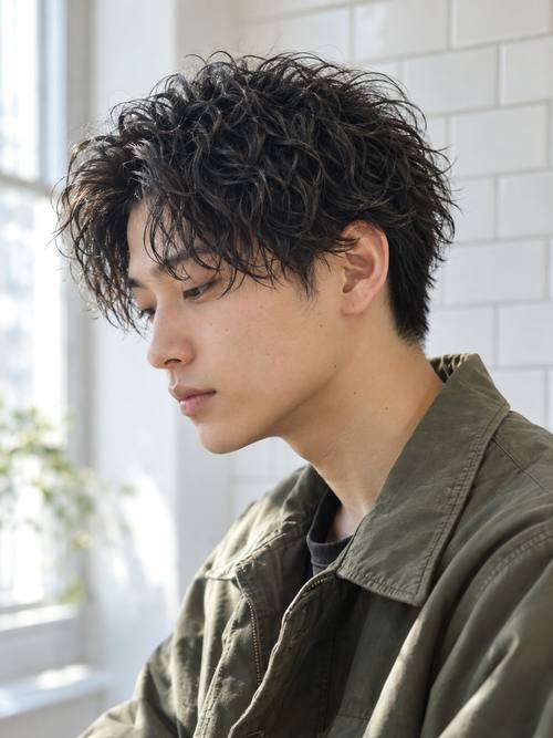 メンズ ツイストスパイラルパーマのヘアスタイルイメージ