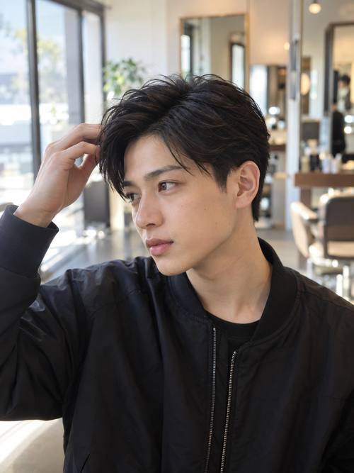 メンズ 七三のショートのヘアスタイルイメージ